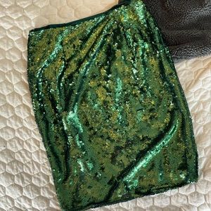 Shein Green Sequin Pencil Skirt